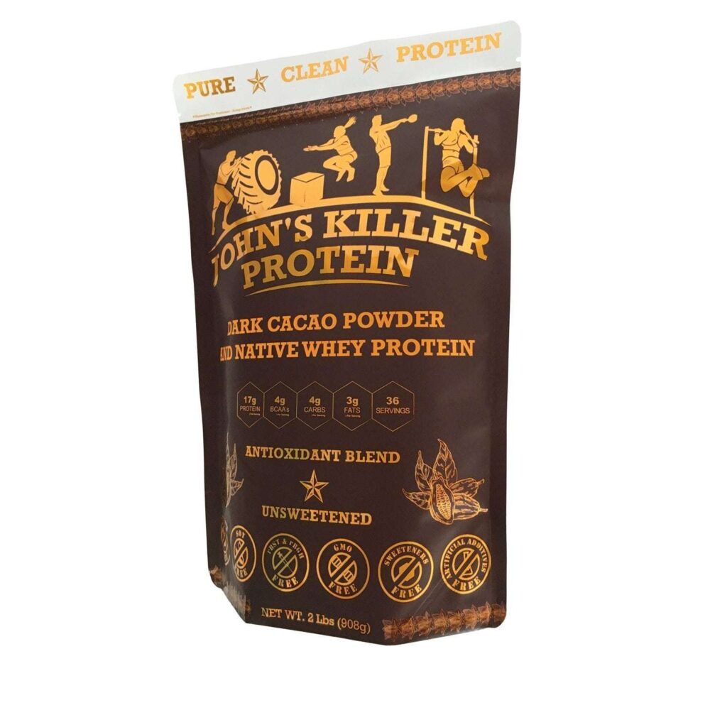 Sugar free organic chocolate protein powder by John's Killer Protein®