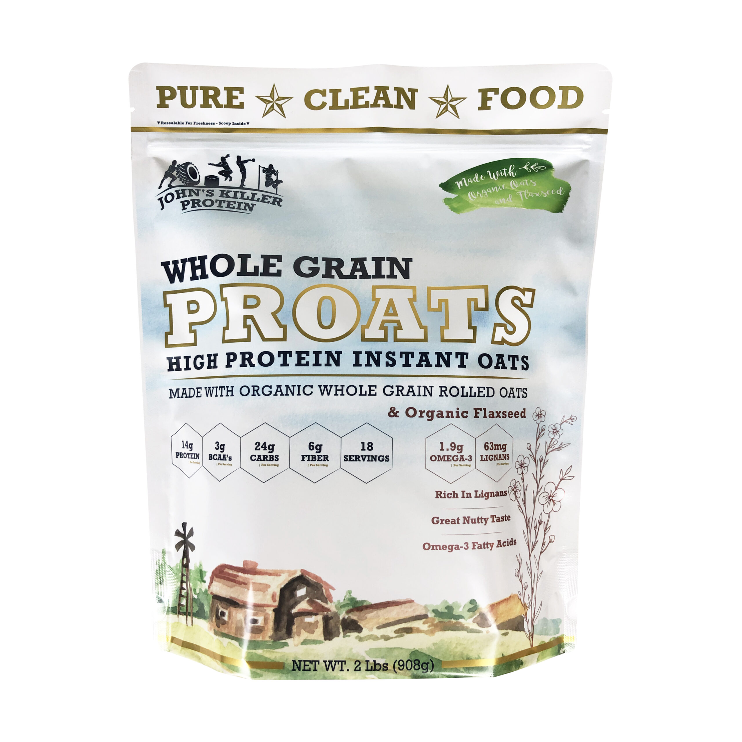 POATS - organic oatmeal with protein. Unflavored and unsweetened. Made with Glyphosate Free Organic Oatmeal